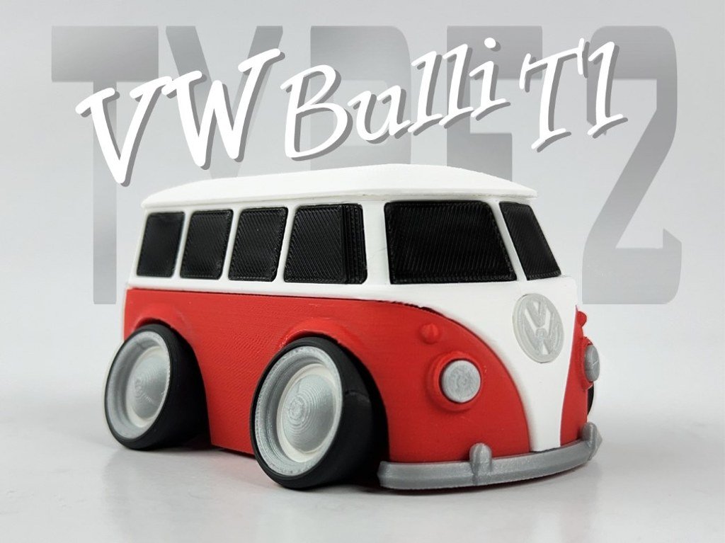 [BN3D-000788] Bus VW T1 estilo cartoon
