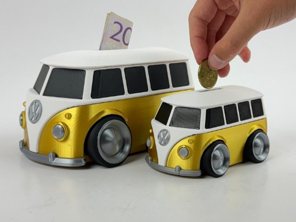 [BN3D-000789] Cartoon T1 VW Bus alcancía