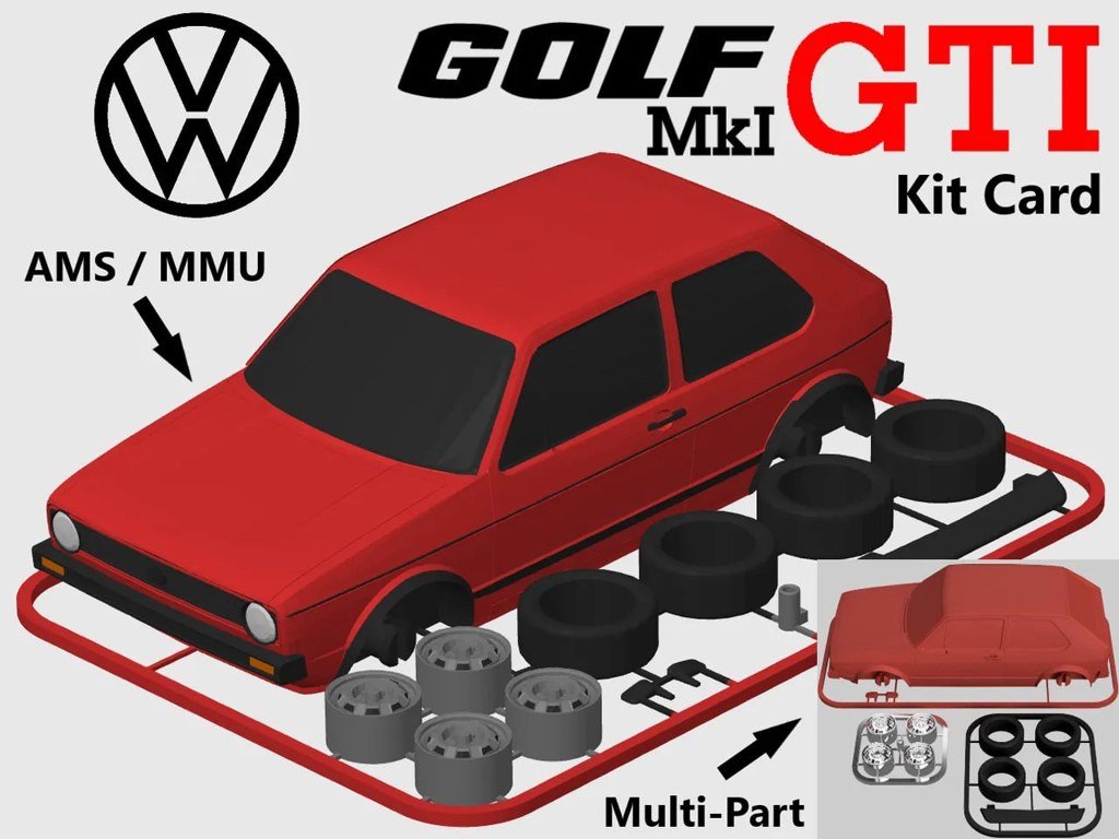 [BN3D-001090] VW Golf GTI Mk 1 set completo monocromo