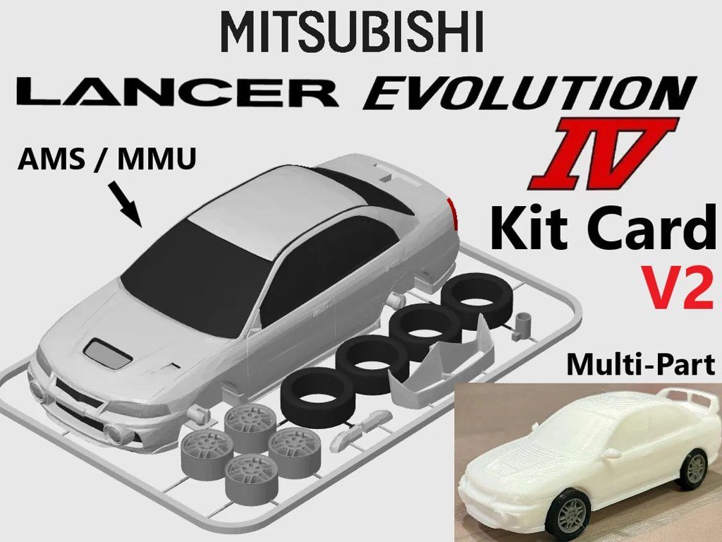 [BN3D-001093] Mitsubishi Lancer Evolution 4 Kit Card completo de una sola color