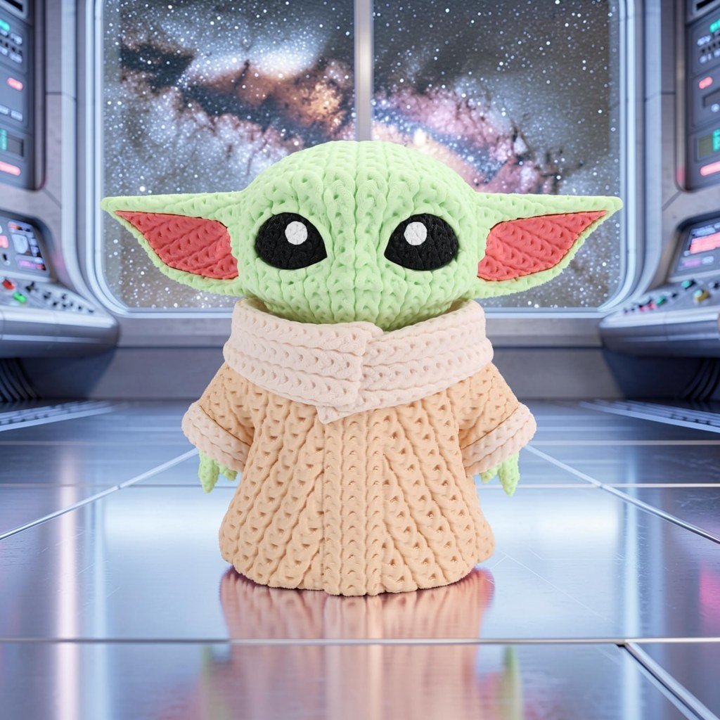 [BN3D-001318] Baby Yoda tejido multipartes
