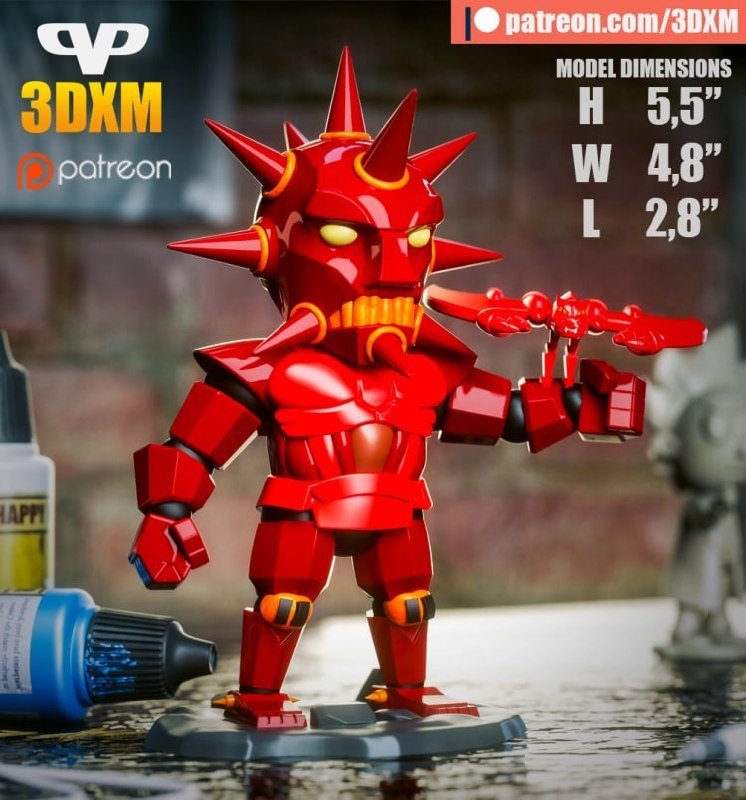 Monstruo acorazado chibi