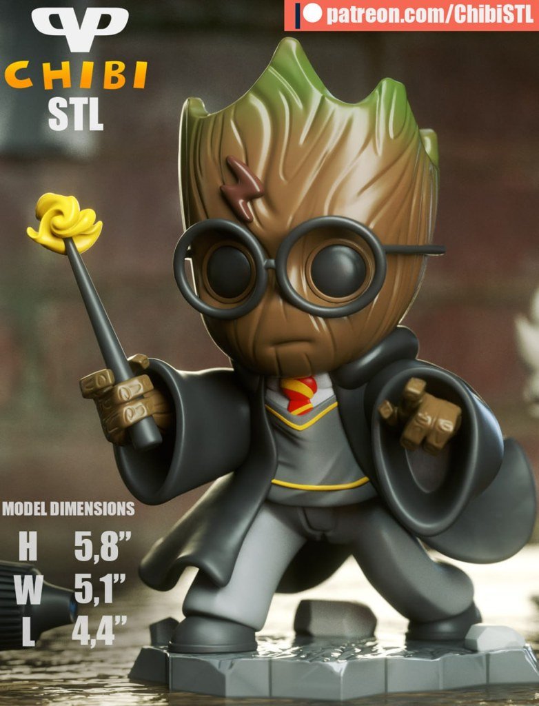 Groot Potter Chibi