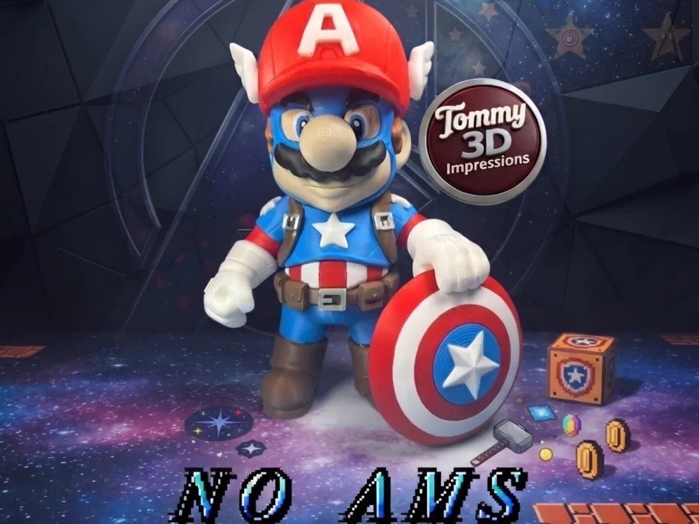 [BN3D-001691] Mario Capitán América Tommy 25 cm