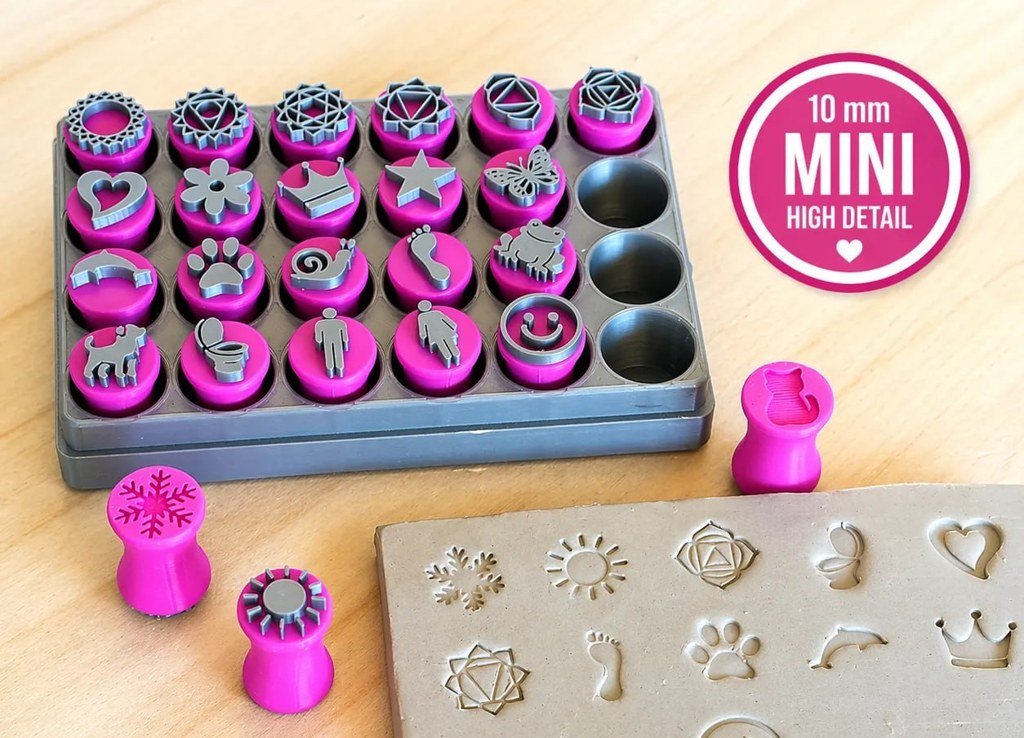 Juego de sellos de arcilla mini de 10 mm de alta definición, sin necesidad de boquilla