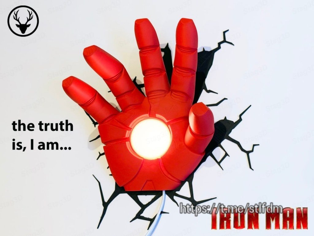 [BN3D-001720] Mano de Iron Man para lámpara LED