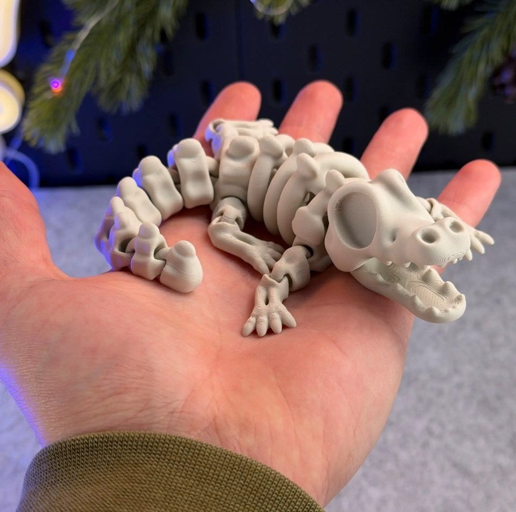 [BN3D-000086] Articulated Skeleton Crocodile Flexible Articulado