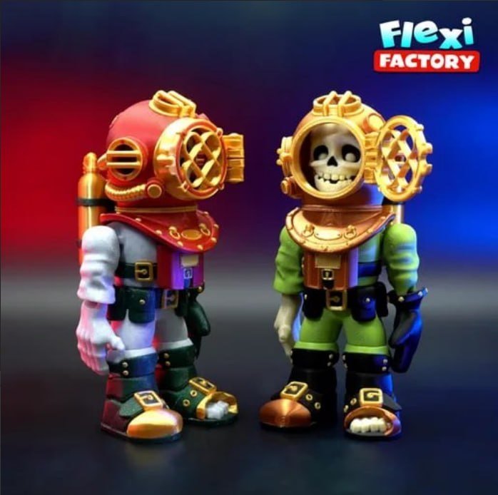 [BN3D-000106] Factory Skeleton Diver Flexible Articulado