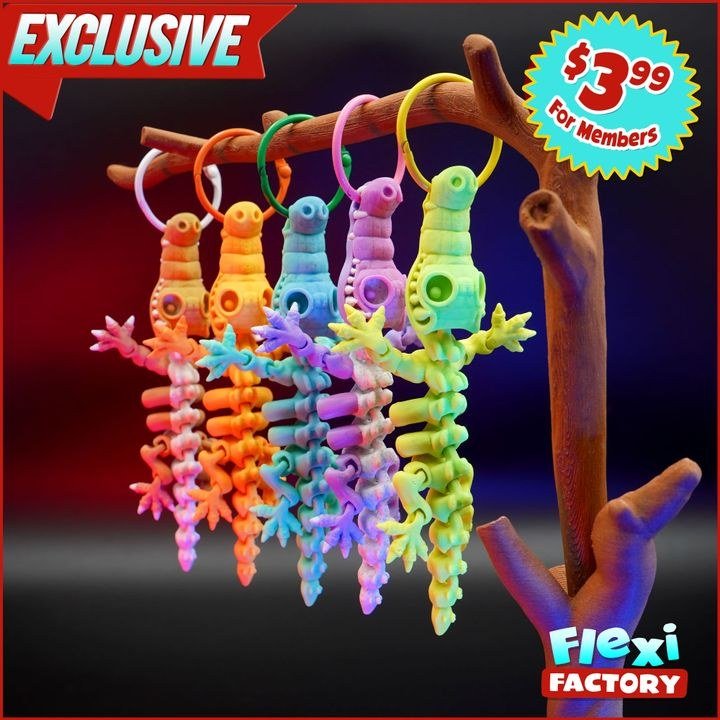 [BN3D-000107] Factory Mini Crocodile Keyring Flexible Articulado
