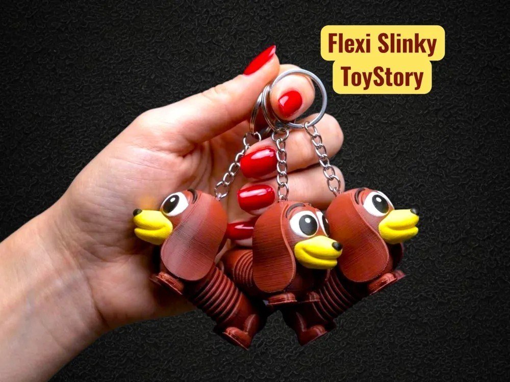 [BN3D-000186] Llavero Slinky Flexible Articulado