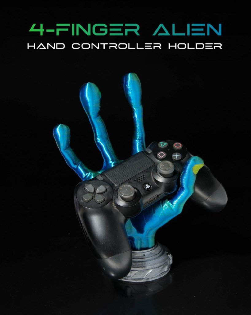 [BN3D-000191] Soporte para Mando con Mano Alienígena de 4 Dedos