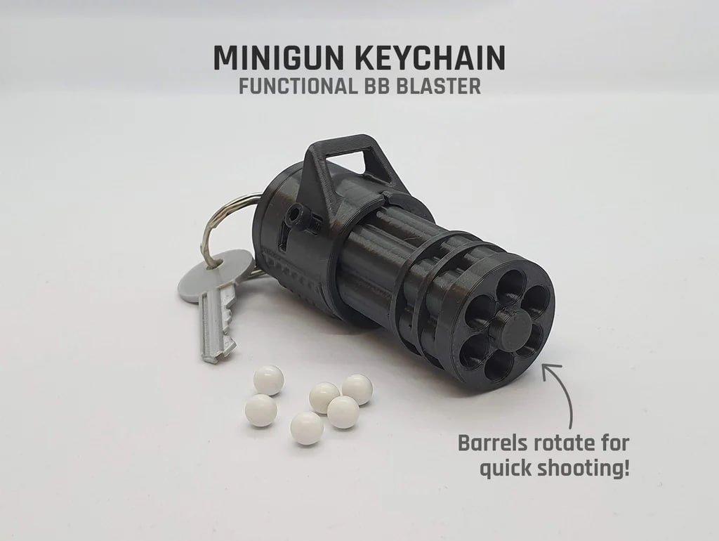 Llavero Minigun Functional BB Blaster
