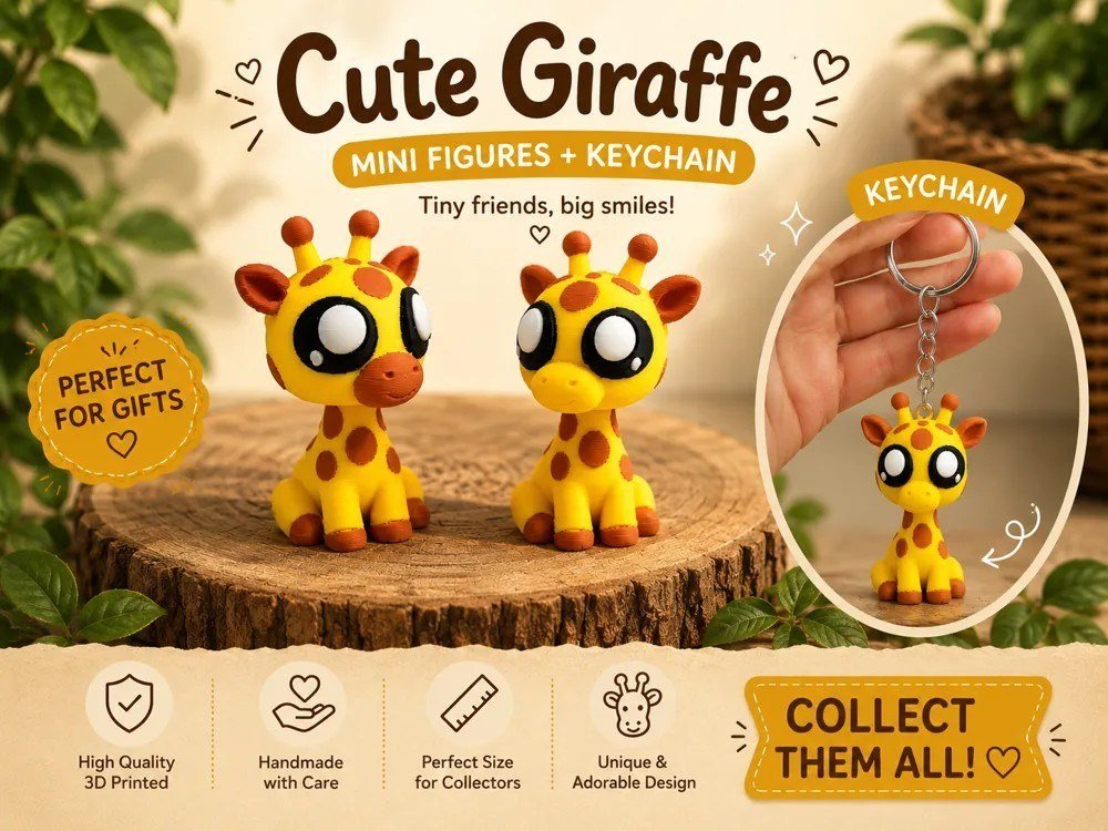 Cute Giraffe Keychain