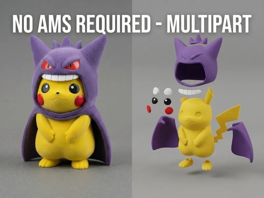 Pikachu con poncho de Gengar