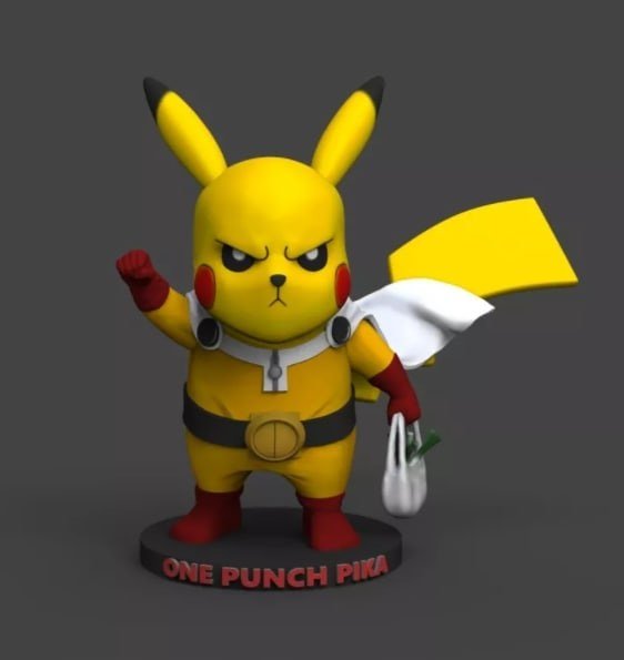Pikachu disfrazado de One Punch Man