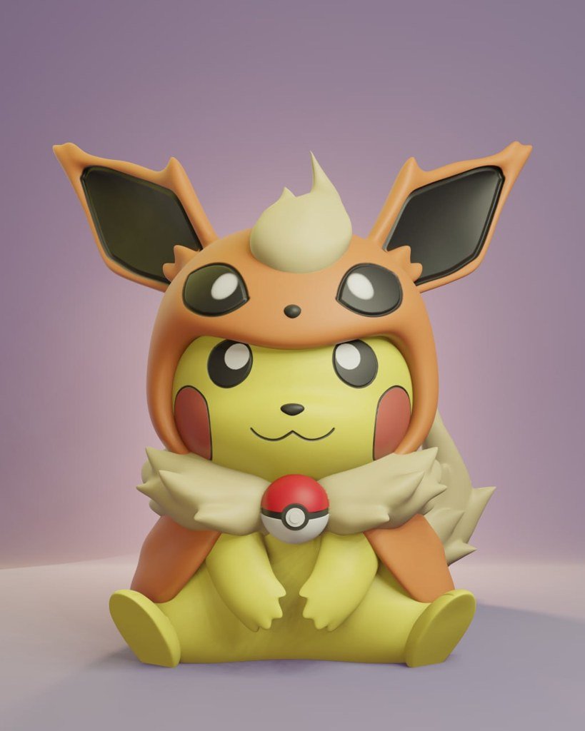 Pikachu disfrazado de Flareon