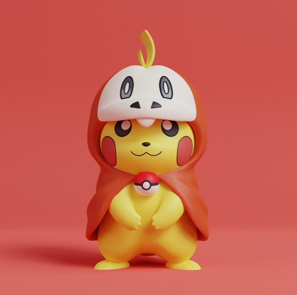 Pikachu disfrazado de Fuecoco