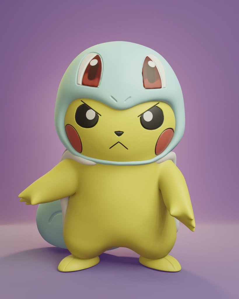 Pikachu disfrazado de Squirtle
