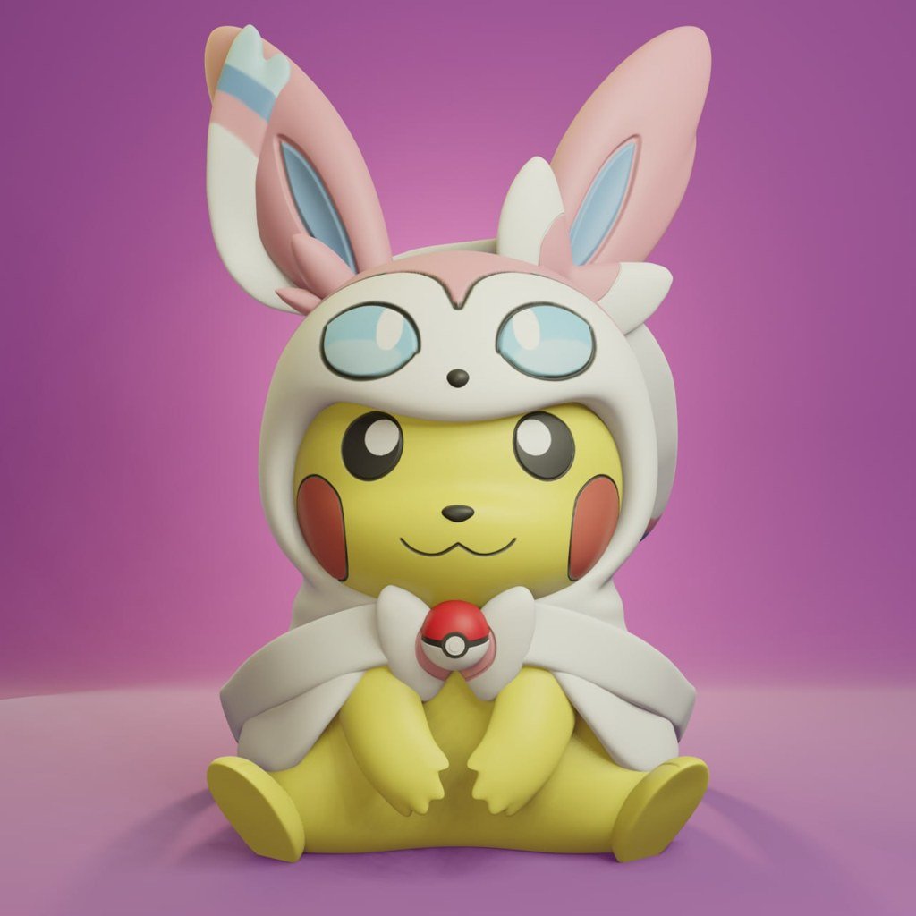 Pikachu disfrazado de Sylveon
