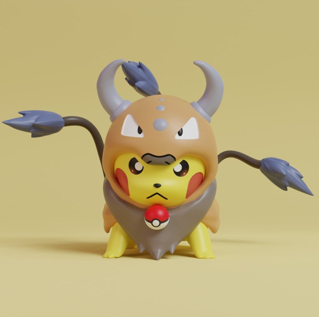 Pikachu disfrazado de Tauros