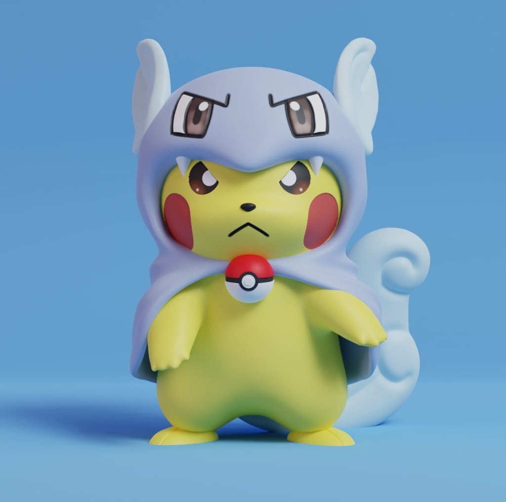 Pikachu disfrazado de Wartortle