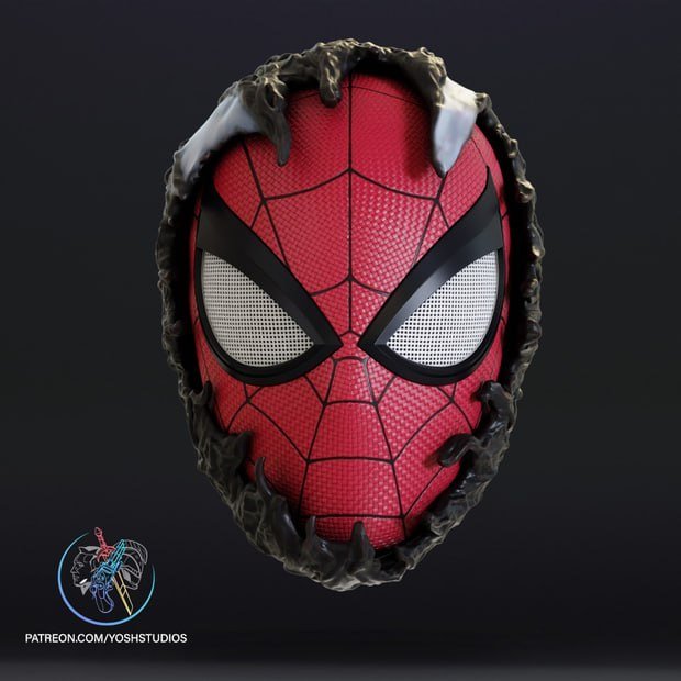 [BN3D-000596] Spiderman Becoming Venom Mask — Marvel