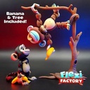 Factory Monkey With Tree And Banana Flexible Articulado