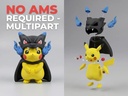 Pikachu con poncho de Mega Charizard X
