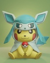 Pikachu disfrazado de Glaceon