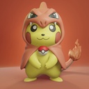 Pikachu disfrazado de Charmeleon