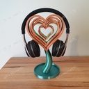 Love hearts headphones stand or ornament